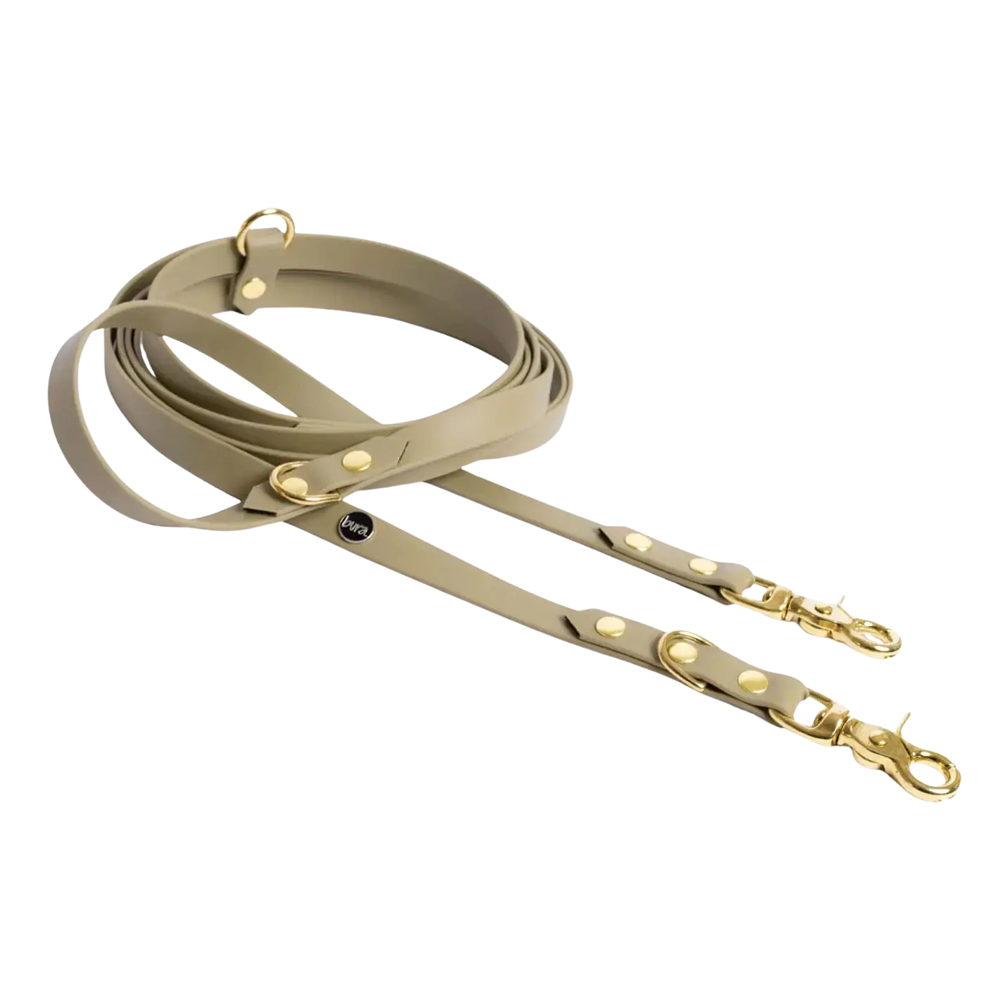 Smycz przepinana multifunkcyjna z Biothane dla psa, khaki / PSIAkość BURA