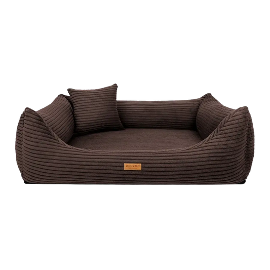 Legowisko dla psa i kota z materacem ortopedycznym brązowe - RIMINI BROWN DENZOO