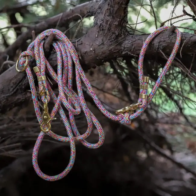 Smycz przepinana linowa Rainbow Power Co collar