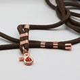 Załaduj obraz do przeglądarki galerii, Smycz miejska linowa Chocolate Brown Co collar
