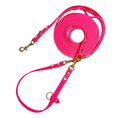 Załaduj obraz do przeglądarki galerii, Linka treningowa dla psa z taśmy HEXA, neonowy róż BURA
