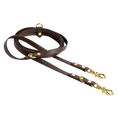 Załaduj obraz do przeglądarki galerii, Smycz przepinana multifunkcyjna z Biothane dla psa, ciemny brąz / dark chocolate... HAU good! BURA
