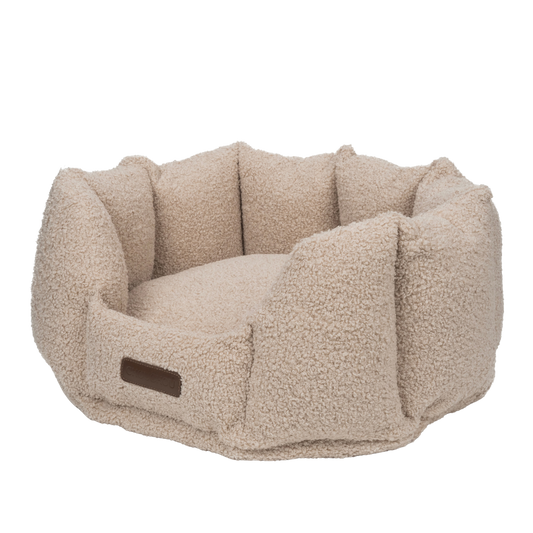 Legowisko „Shell Teddy” dla psa i kota w kolorze taupe