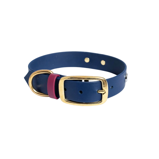 Obroża na sprzączkę dla psa, granatowo-bordowy / Bura Szmula BURA