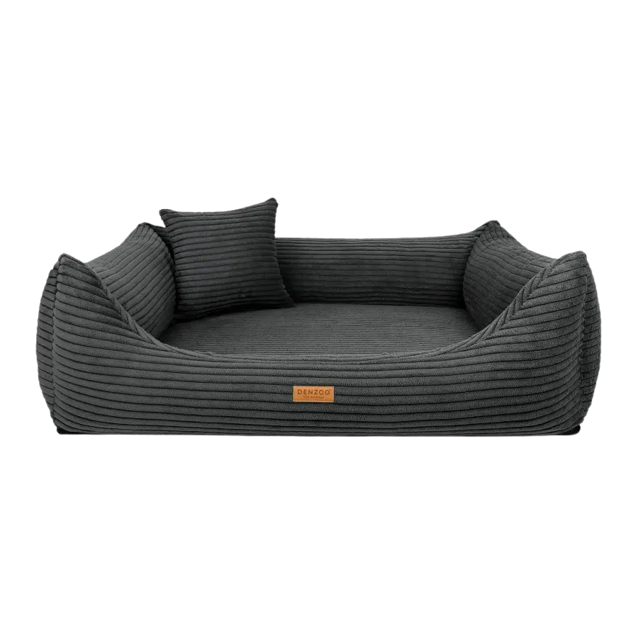 Legowisko dla psa i kota z materacem ortopedycznym ciemno szare - RIMINI DARK GREY DENZOO