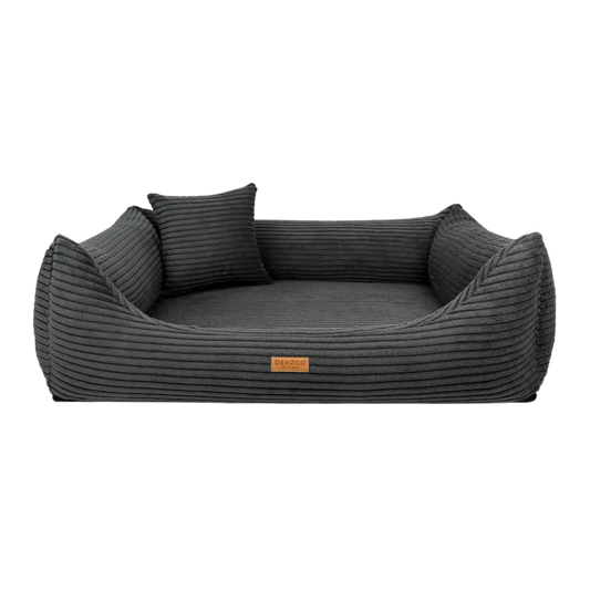 Legowisko dla psa i kota z materacem ortopedycznym ciemno szare - RIMINI DARK GREY DENZOO