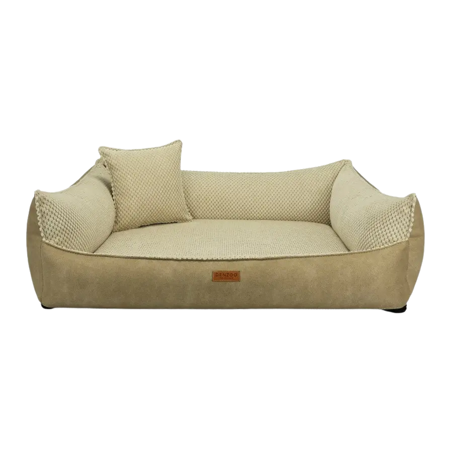 Legowisko dla psa i kota z materacem ortopedycznym beżowe - ANCONA BEIGE DENZOO