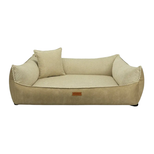 Legowisko dla psa i kota z materacem ortopedycznym beżowe - ANCONA BEIGE DENZOO