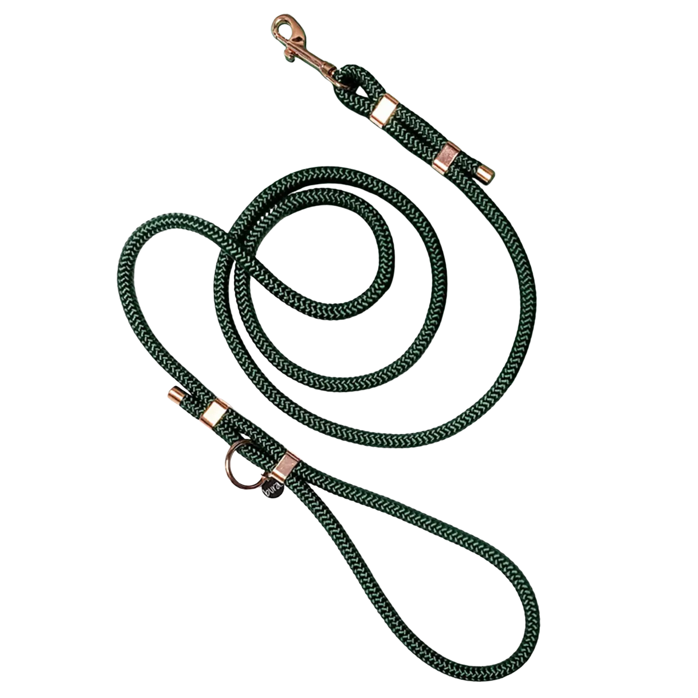 Smycz miejska linowa dla psa, butelkowa zieleń / born to be wild... DOG BURA