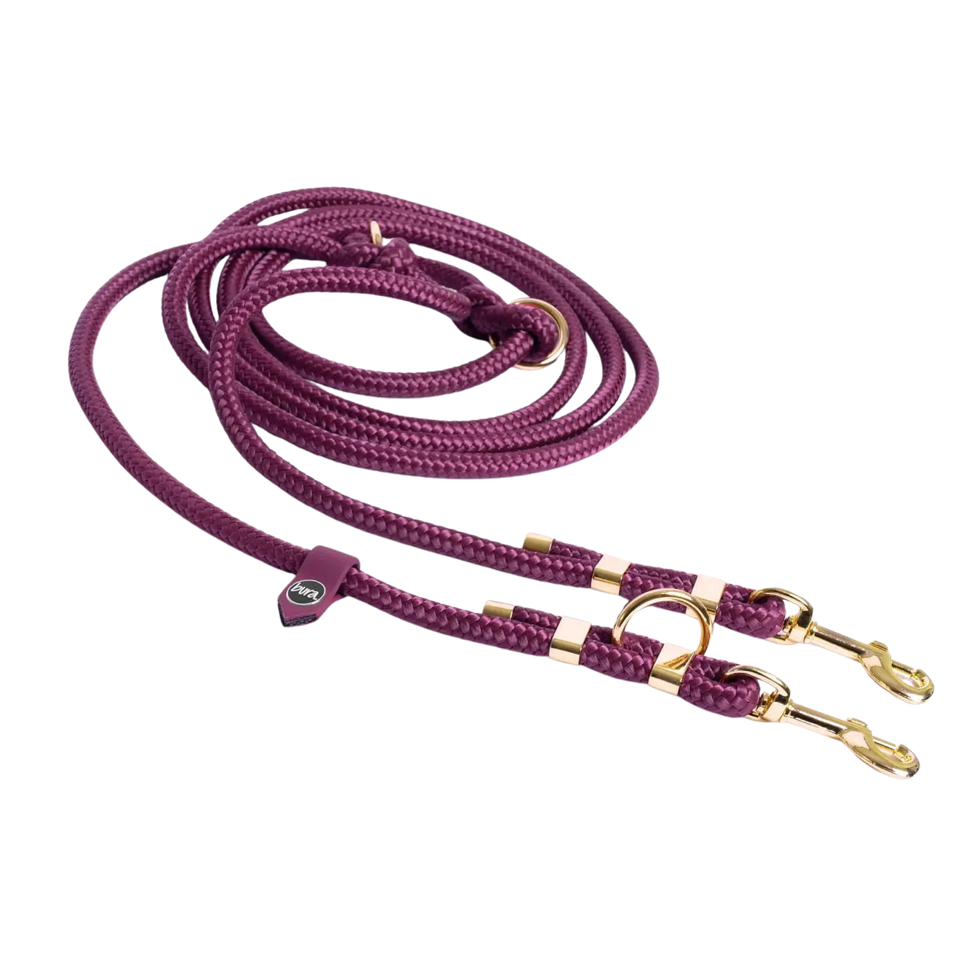 Smycz przepinana linowa dla psa, burgund / DARK HAU... hot in here BURA