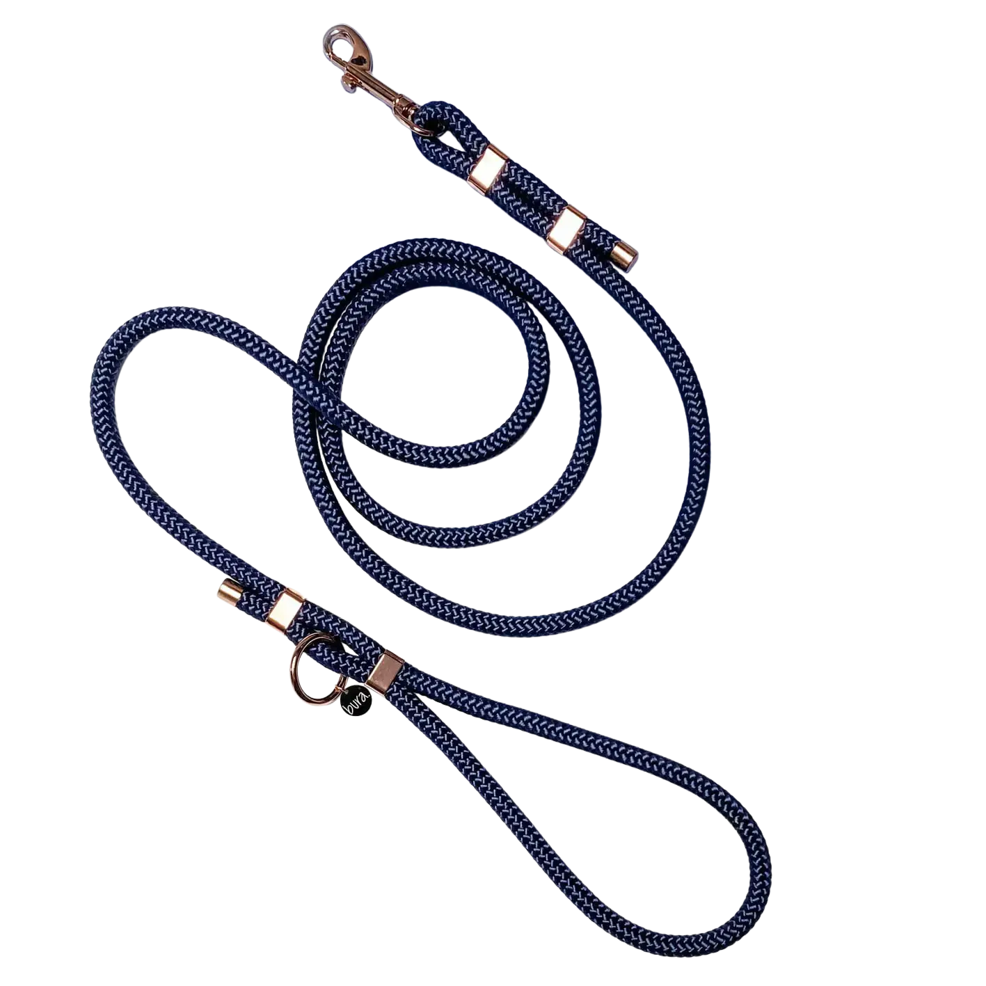 Smycz miejska linowa dla psa, granat / Royal dog BURA