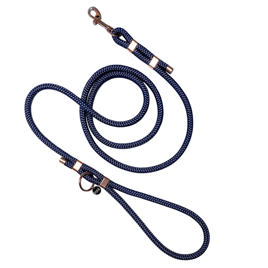 Smycz miejska linowa dla psa, granat / Royal dog BURA
