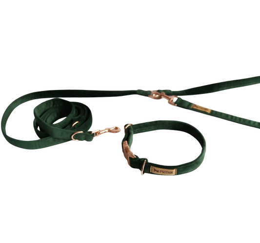 Smycz przepinana Ciemnozielona Psotnik
