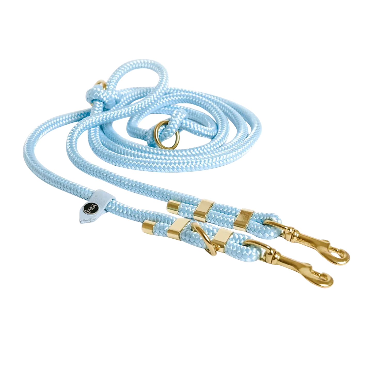 Smycz przepinana linowa dla psa, pastelowy niebieski / PUPPY blue BURA