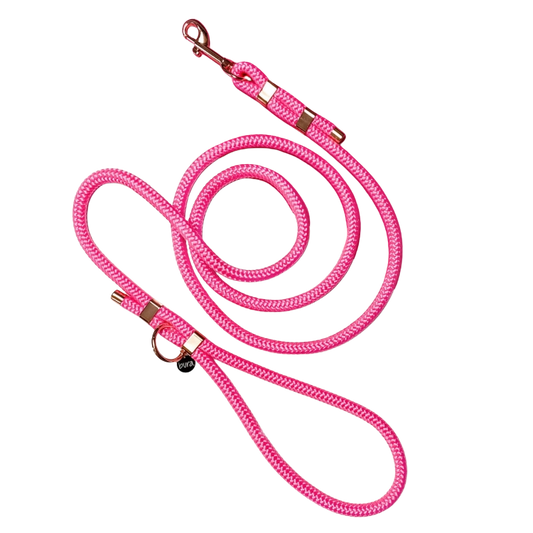 Smycz miejska linowa dla psa, różowy / Pies&love BURA