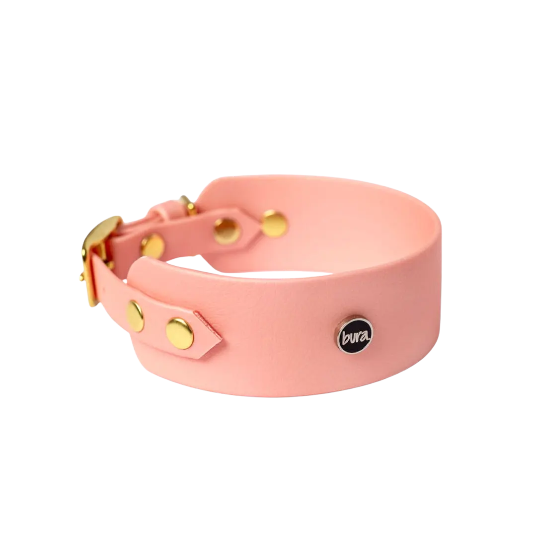 Obroża dla Charta na sprzączkę, wata PSIUkrowa / łososiowy róż BURA