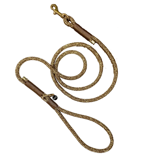 Smycz miejska linowa dla psa, brązowy mix  / chocolate... HAU good! BURA