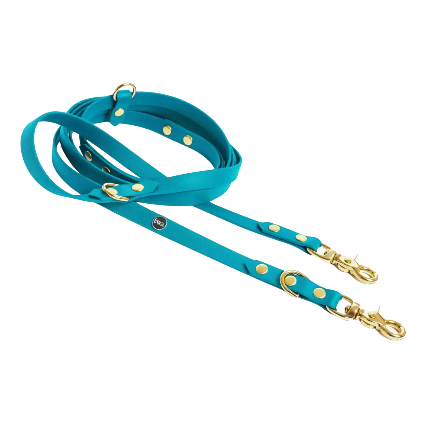 Smycz przepinana multifunkcyjna z Biothane dla psa, turkus / wilk MORSKI BURA