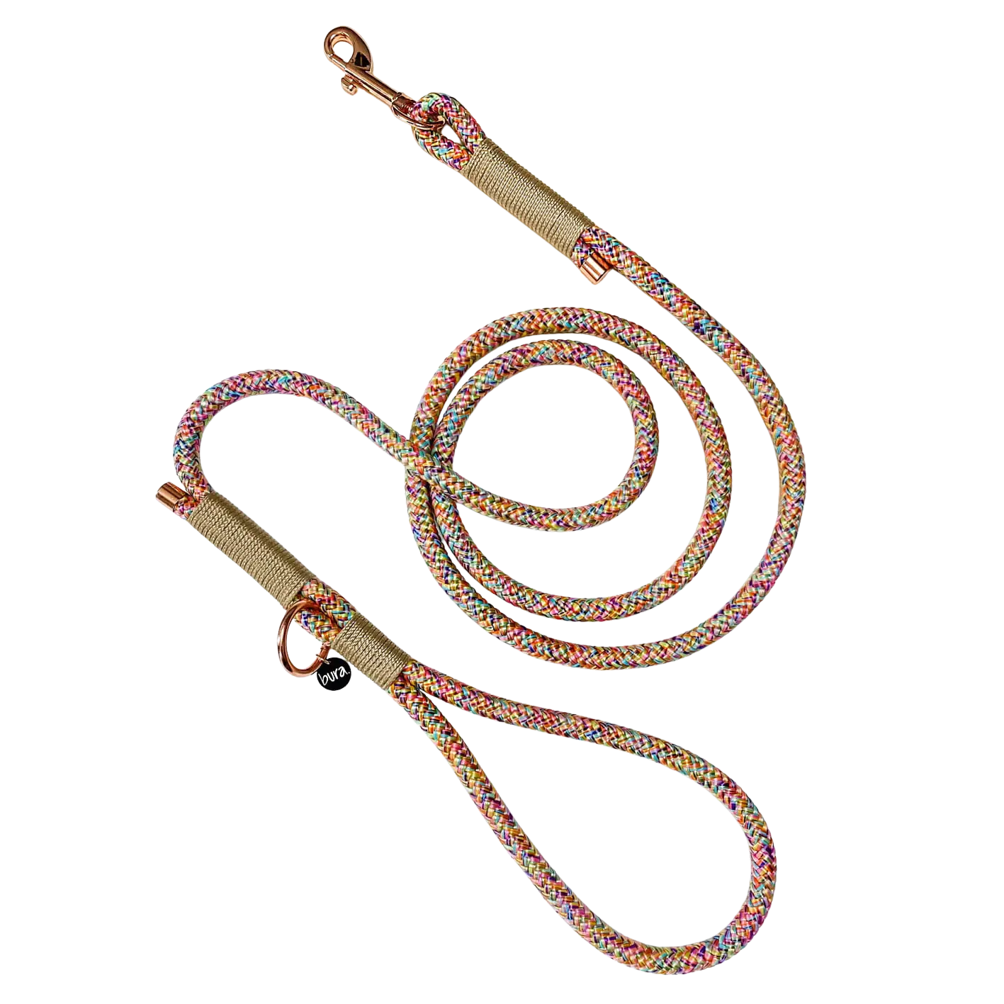 Smycz miejska linowa dla psa, beżowy mix  / Psiutti frutti BURA