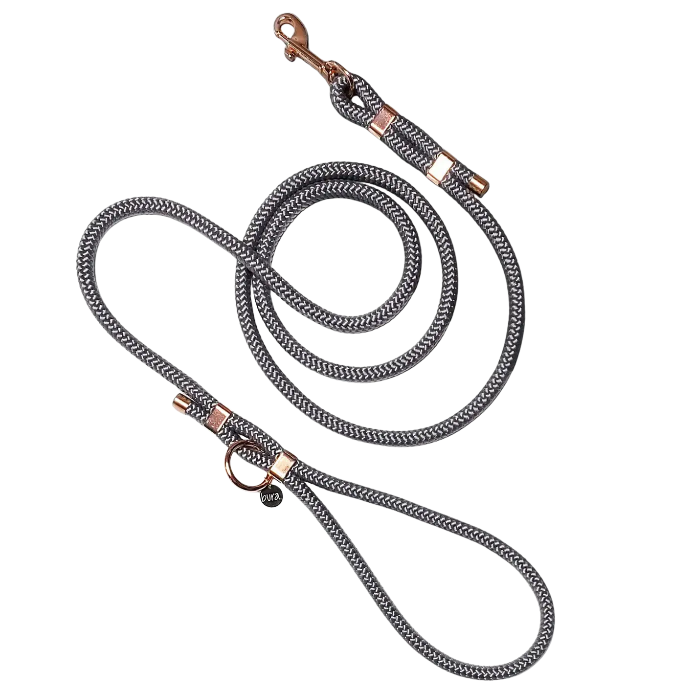 Smycz miejska linowa dla psa, szary / szaroBURA BURA