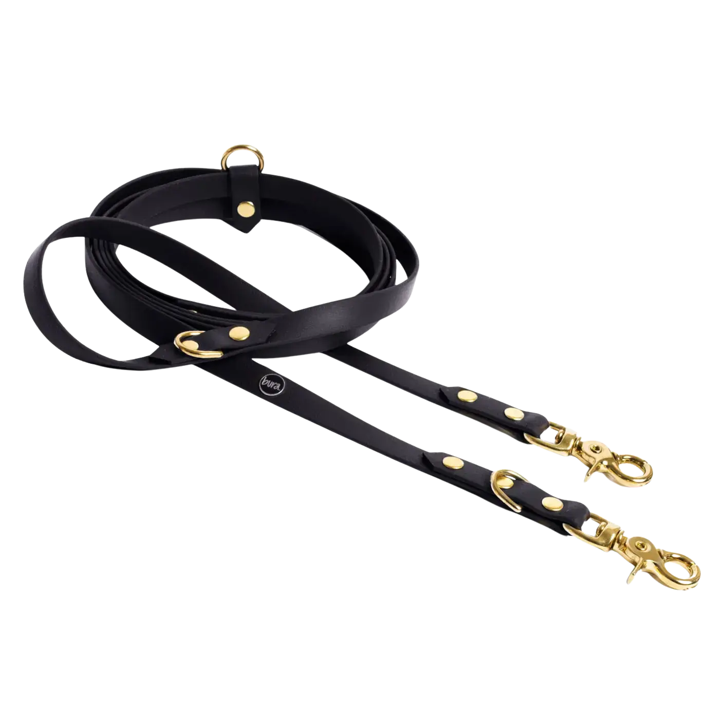 Smycz przepinana multifunkcyjna z Biothane dla psa, czarny / COCO Psianel BURA