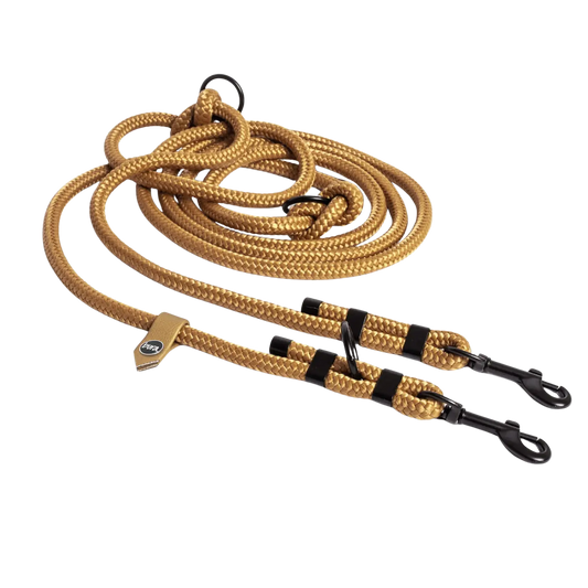 Smycz przepinana linowa dla psa, karmelowy / psiowe carmeLOVE BURA