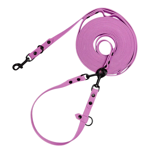 Linka treningowa dla psa z taśmy HEXA, lawendowy róż BURA