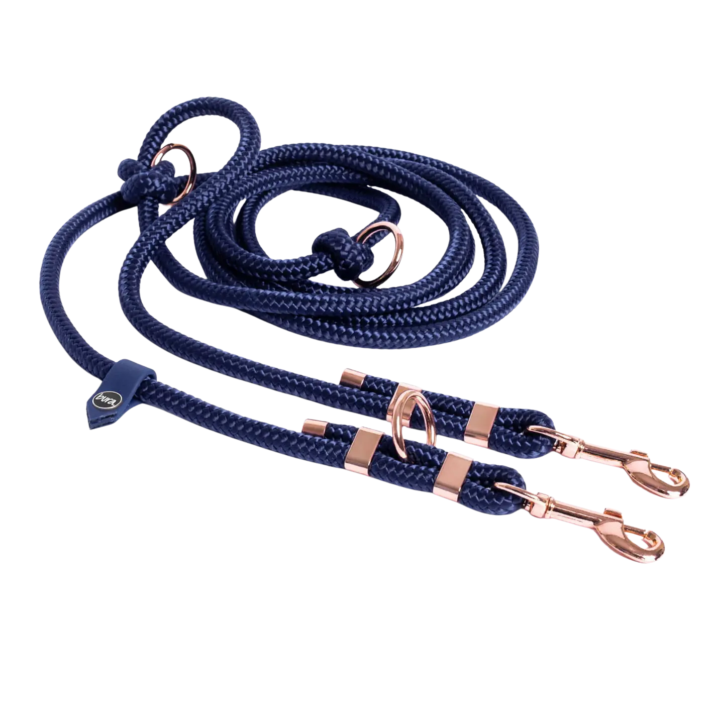 Smycz przepinana linowa dla psa, granat / Royal dog BURA