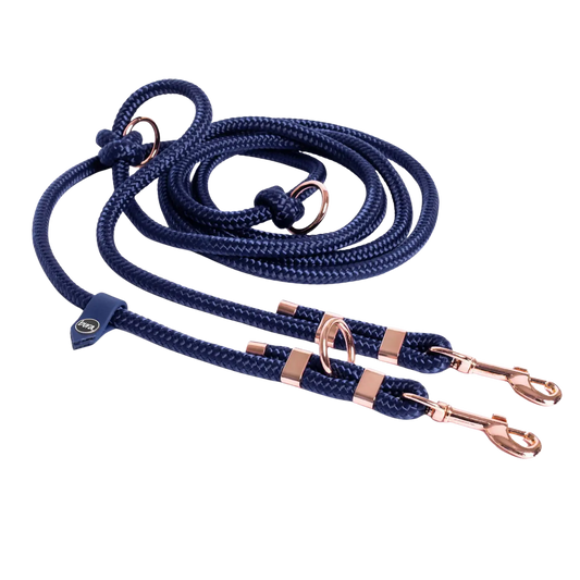 Smycz przepinana linowa dla psa, granat / Royal dog BURA