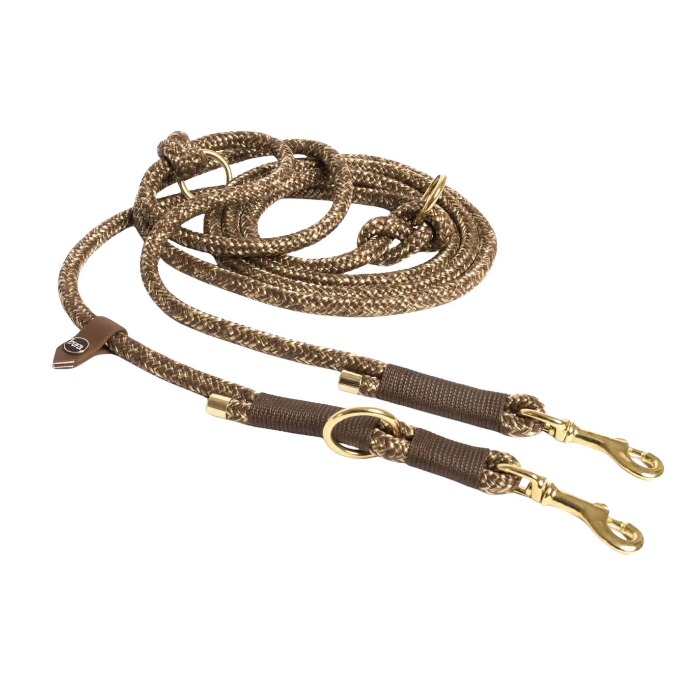 Smycz przepinana linowa dla psa, brązowy mix / chocolate... HAU good! BURA