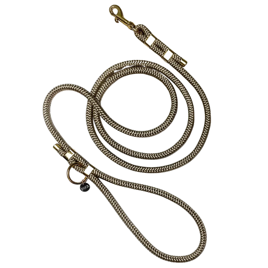 Smycz miejska linowa dla psa, khaki / PSIAkość BURA