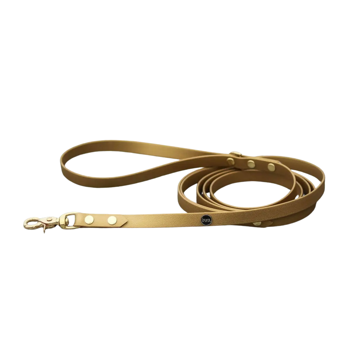 Smycz miejska z Biothane dla psa, złoto / chocolate... HAU good! BURA