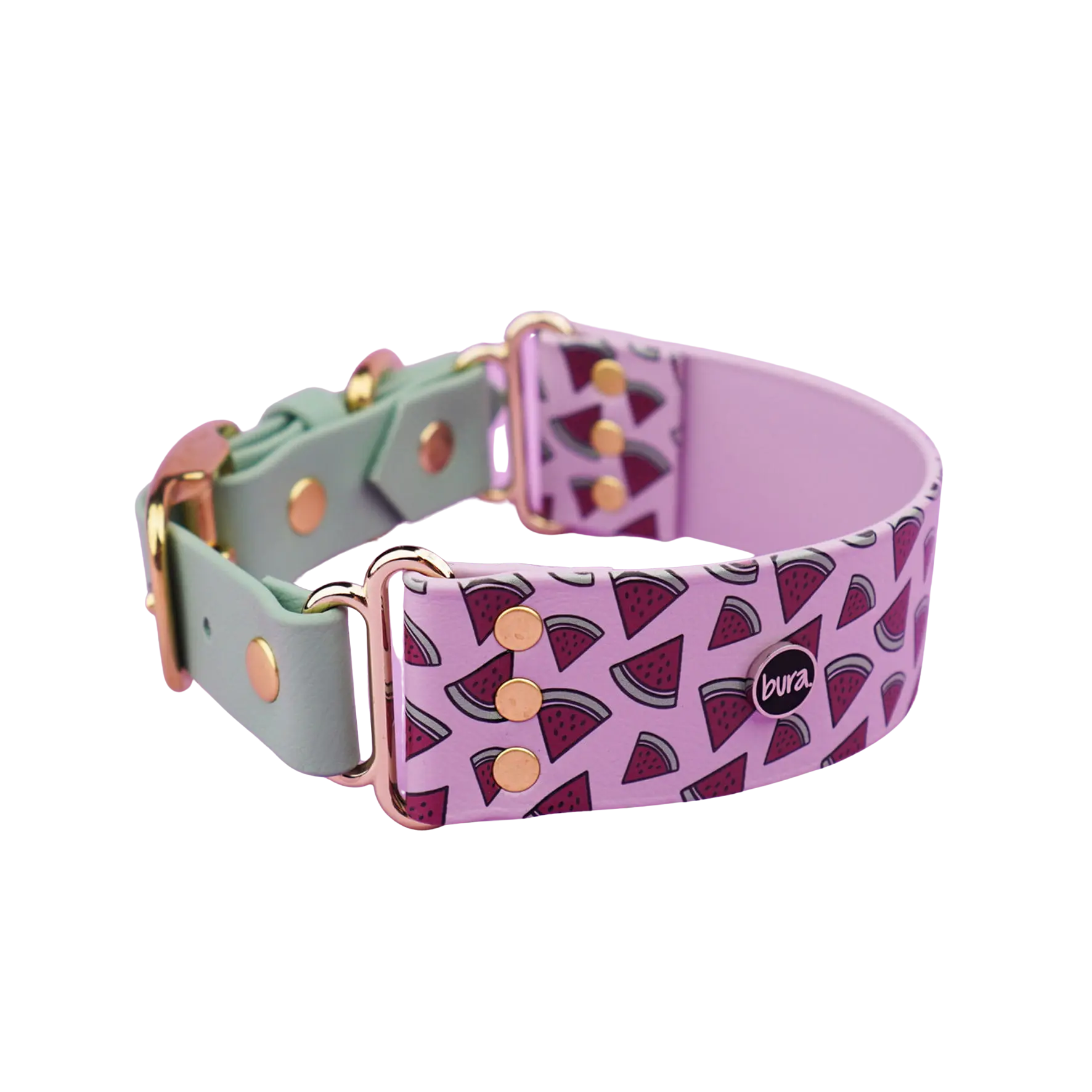 Szeroka obroża na sprzączkę, Arbuziki / lilia BURA