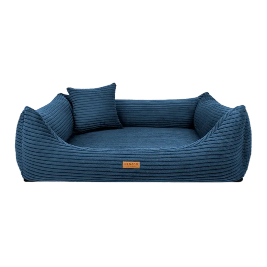 Legowisko dla psa i kota z materacem ortopedycznym granatowe - RIMINI NAVY BLUE DENZOO