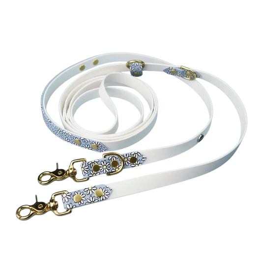 Smycz przepinana multifunkcyjna z Biothane dla psa, Stokrotki / różne kolory BURA