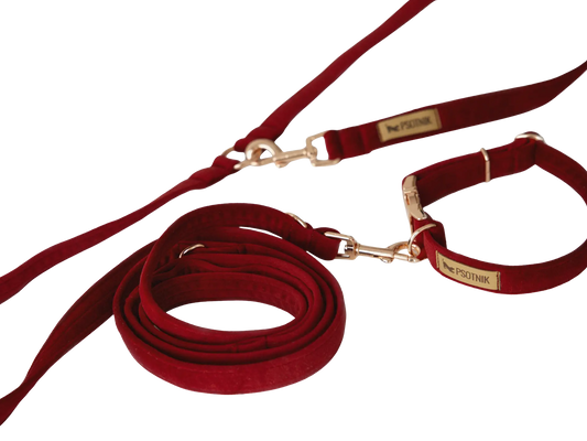 Smycz przepinana Bordowy Psotnik Psotnik