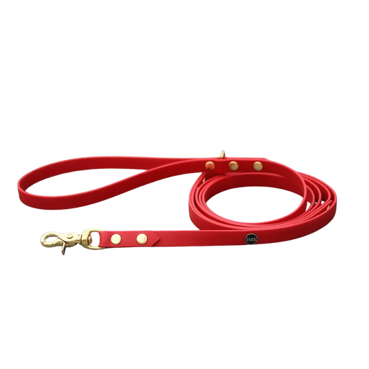 Smycz miejska z Biothane dla psa, czerwony / hot DOG BURA