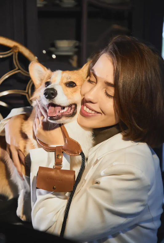 Etui na woreczki "Classy" w kolorze jasnobrązowym