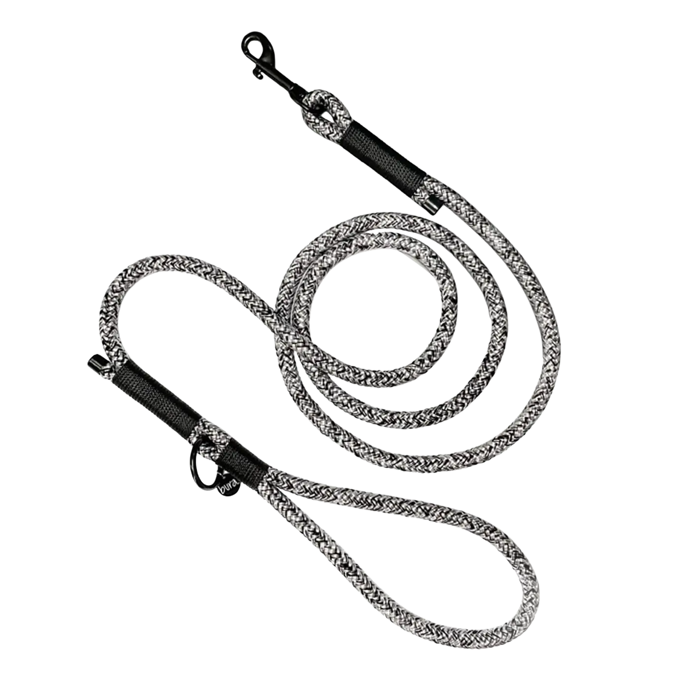 Smycz miejska linowa dla psa, czarny mix  / dog in BLACK BURA