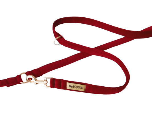 Smycz przepinana Bordowy Psotnik Psotnik