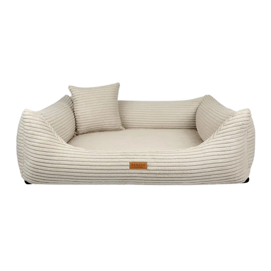 Legowisko dla psa i kota z materacem ortopedycznym beżowe - RIMINI BEIGE DENZOO