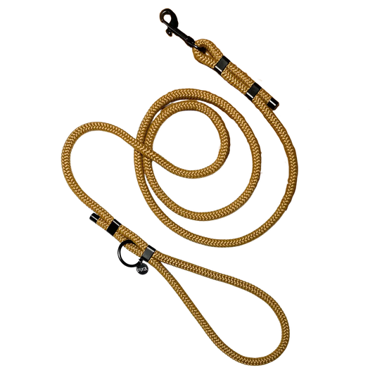 Smycz miejska linowa dla psa, karmelowy / psiowe carmeLOVE BURA