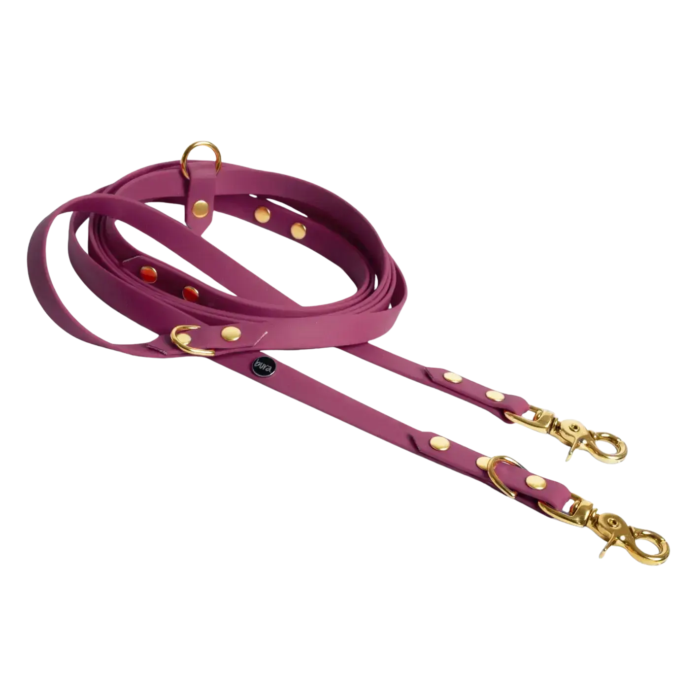 Smycz przepinana multifunkcyjna z Biothane dla psa, bordo / HAU... hot in here BURA