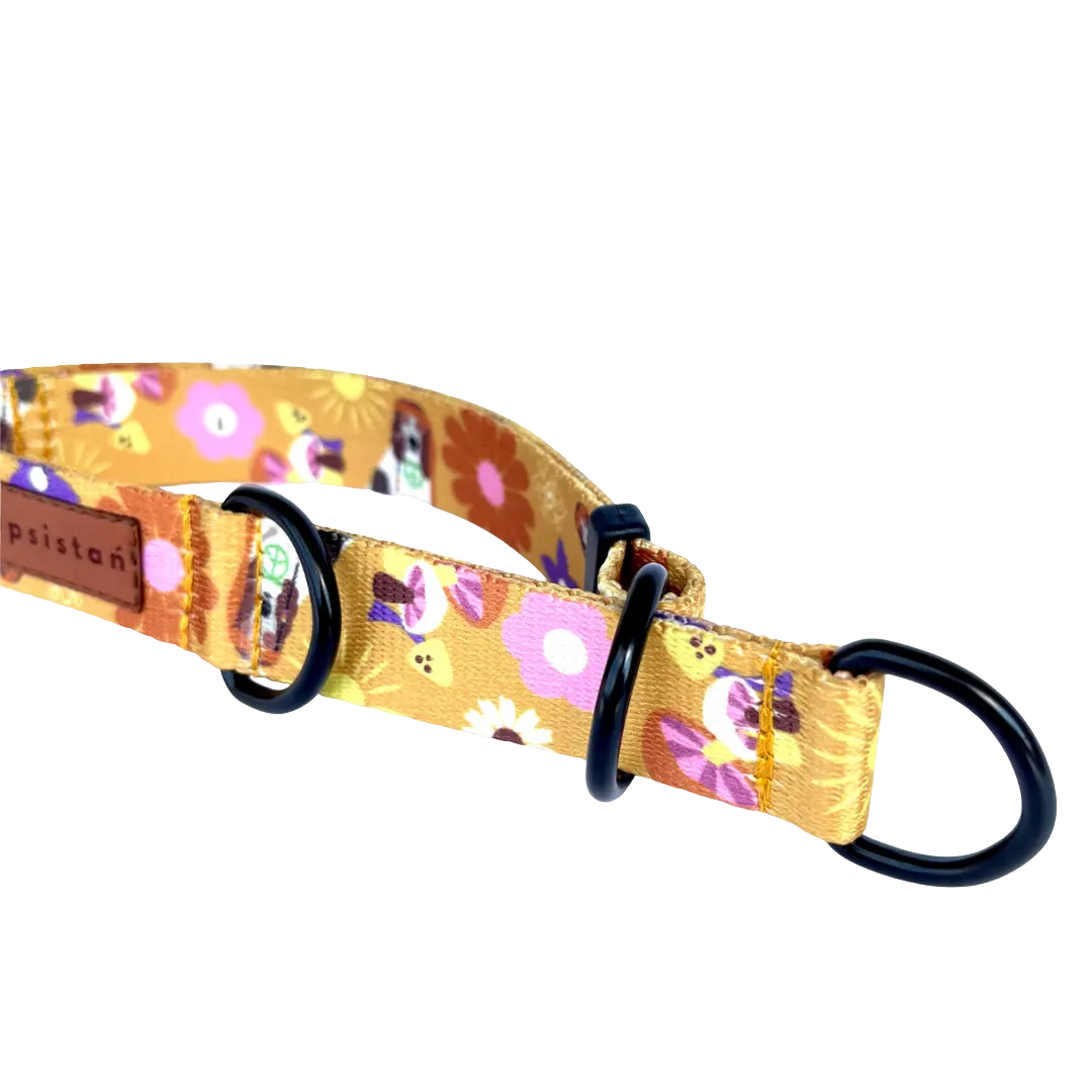 Obroża półzaciskowa Hippie - Miłość, Wolność, Psy psistań