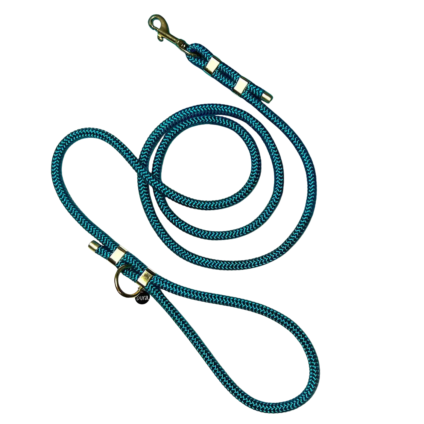 Smycz miejska linowa dla psa, turkus / wilk MORSKI BURA