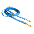 Załaduj obraz do przeglądarki galerii, Smycz przepinana multifunkcyjna z Biothane dla psa, niebieski / I'm buldog... BURA
