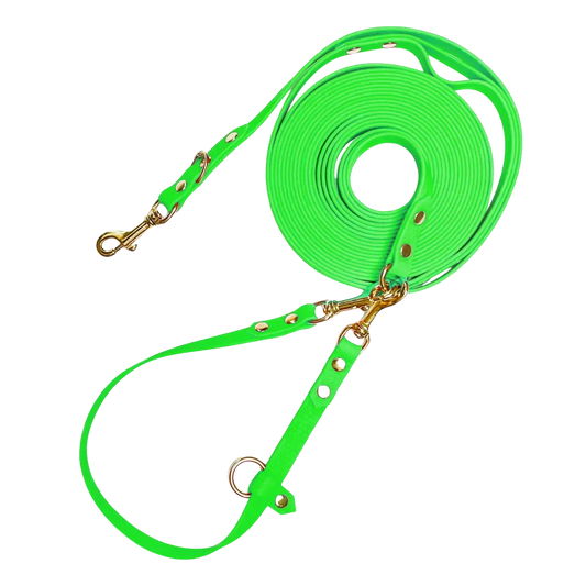 Linka treningowa dla psa z taśmy HEXA, neonowy zielony BURA