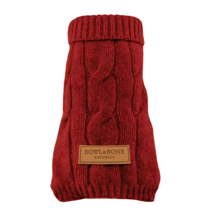 Sweterek dla psa ASPEN czerwony Bowl & Bone