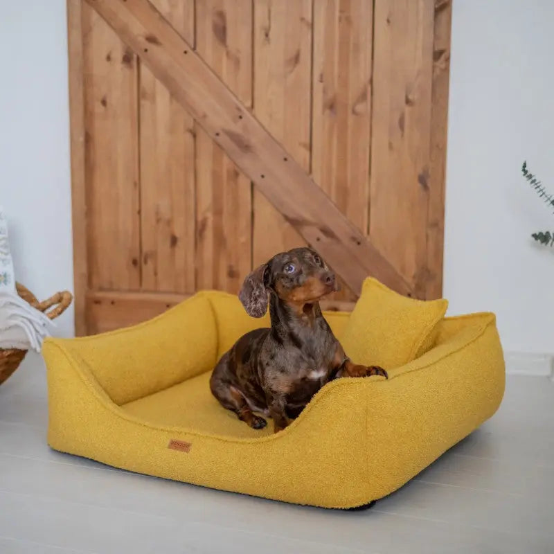 Legowisko premium dla psa i kota ortopedyczne musztardowe - BELLUNO MUSTARD DENZOO