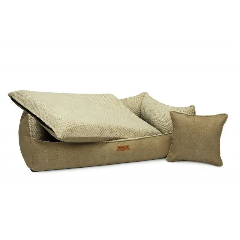Legowisko dla psa i kota z materacem ortopedycznym beżowe - ANCONA BEIGE DENZOO